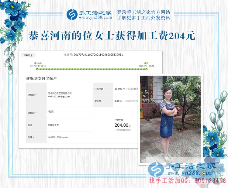 無怨無悔的付出，河南家庭主婦位女士的兼職手工賺錢貼補(bǔ)家用(圖1)